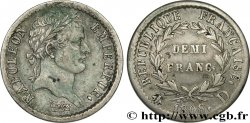 Demi-franc Napoléon Ier tête laurée, République française, buste fort 1808 Lyon F.177/5