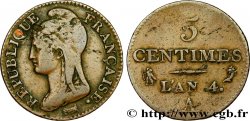 5 centimes Dupré, petit module 1796 Paris F.113/1
