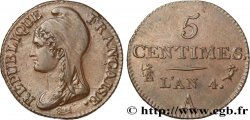 5 centimes Dupré, petit module 1796 Paris F.113/1