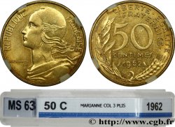 50 centimes Marianne, col à trois plis 1962 Paris F.197/2