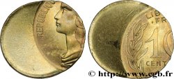 10 centimes Marianne Fautée : frappe décentrée sur flan de 5 Centimes n.d. Pessac F.144/- var. MS