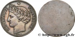 Concours de 5 francs, essai de Barre uniface en bronze-argenté 1848 Paris Maz.1267 b var. AU