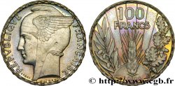 Concours de 100 francs or, essai de Bazor en bronze-argenté en flan bruni 1929 Paris GEM.288 8 var. SPL+