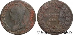 Cinq centimes Dupré, grand module 1800 Strasbourg F.115/117 B12