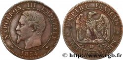 Deux centimes Napoléon III, tête nue 1854 Lyon F.107/13