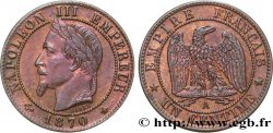 Un centime Napoléon III, tête laurée 1870 Paris F.103/8