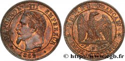 Deux centimes Napoléon III, tête laurée, buste provisoire 1861 Strasbourg F.108/2