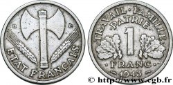 1 franc Francisque, légère 1943 Beaumont-Le-Roger F.223/4