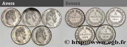 Lot de cinq pièces de 5 francs IIe type Domard n.d. s.l. F.324/62