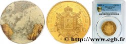 Essai de frappe de revers de 50 francs or Napoléon III tête nue 1855 Paris VG.3408 a