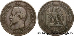 Dix centimes Napoléon III, tête nue 1855 Bordeaux F.133/27