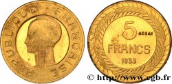 Concours de 5 francs, essai de Cochet, petit module, variante de métal 1933 Paris GEM.135 5 var.