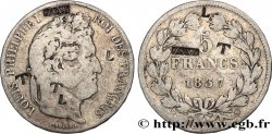 5 francs IIe type Domard, contremarqué 1837 Lille F.324/67