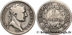 1 franc Napoléon Ier tête laurée, République française 1808 Nantes F.204/14