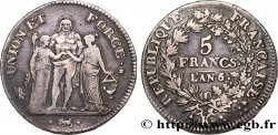 5 francs Union et Force, Union serré, avec glands intérieurs et gland extérieur 1798 Bordeaux F.288/27