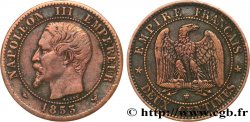 Deux centimes Napoléon III, tête nue 1853 Lille F.107/8