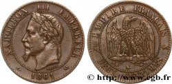 Deux centimes Napoléon III, tête laurée 1861 Bordeaux F.108/3