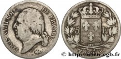 5 francs Louis XVIII, tête nue 1821 Lille F.309/67 B12
