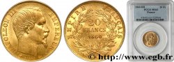 20 francs or Napoléon III, tête nue 1860 Strasbourg F.531/20