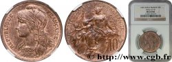 Épreuve de 10 centimes Daniel-Dupuis, tête à gauche, col avec frise, sans le mot ESSAI 1897  GEM.30 2 SC64 NGC