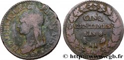 Cinq centimes Dupré, grand module 1800 Metz F.115/102