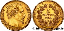5 francs or Napoléon III, tête nue, petit module, tranche cannelée 1854 Paris F.500A/1