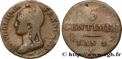 5 centimes Dupré, petit module 1796 Paris F.113/1