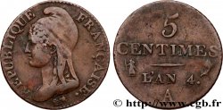 5 centimes Dupré, petit module 1796 Paris F.113/1