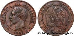 Dix centimes Napoléon III, tête nue 1855 Rouen F.133/21