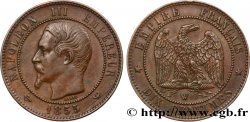 Dix centimes Napoléon III, tête nue 1855 Lille F.133/32