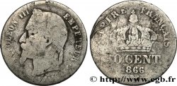 50 centimes Napoléon III, tête laurée 1866 Bordeaux F.188/11