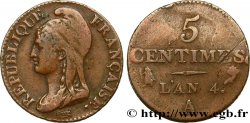 5 centimes Dupré, petit module 1796 Paris F.113/1