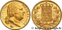 20 francs or Louis XVIII, tête nue 1820 Paris F.519/19 SUP58