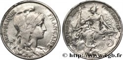 5 centimes Daniel-Dupuis, argenté 1917 F.119/30 var.