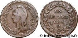 Un décime Dupré, grand module 1797 Lyon F.129/12 TTB40