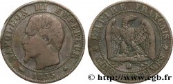 Cinq centimes Napoléon III, tête nue 1855 Strasbourg F.116/20