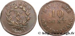 10 cent. Anvers au double L, frappe de l’atelier de Wolschot 1814 Anvers F.130C/1