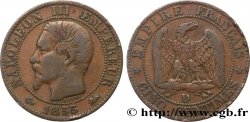 Cinq centimes Napoléon III, tête nue 1855 Lyon F.116/23