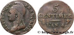 5 centimes Dupré, petit module 1796 Paris F.113/1