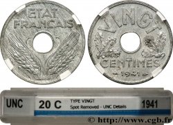 VINGT centimes État français 1941 F.152/2
