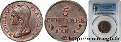 5 centimes Dupré, petit module 1796 Paris F.113/1