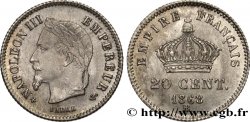 20 centimes Napoléon III, tête laurée, grand module 1868 Strasbourg F.150/5