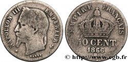50 centimes Napoléon III, tête laurée 1866 Strasbourg F.188/10