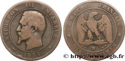 Dix centimes Napoléon III, tête nue, différent levrette 1855 Marseille F.133/30