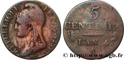 5 centimes Dupré, petit module 1796 Paris F.113/1