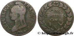 Cinq centimes Dupré, grand module 1800 Bordeaux F.115/90