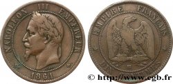Dix centimes Napoléon III, tête laurée 1861 Strasbourg F.134/5