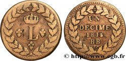 Un décime à l’L couronnée 1815 Strasbourg F.132A/3