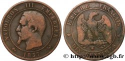 Dix centimes Napoléon III, tête nue 1857 Lille F.133/46