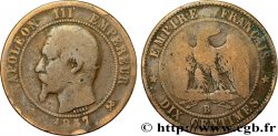 Dix centimes Napoléon III, tête nue 1857 Rouen F.133/42